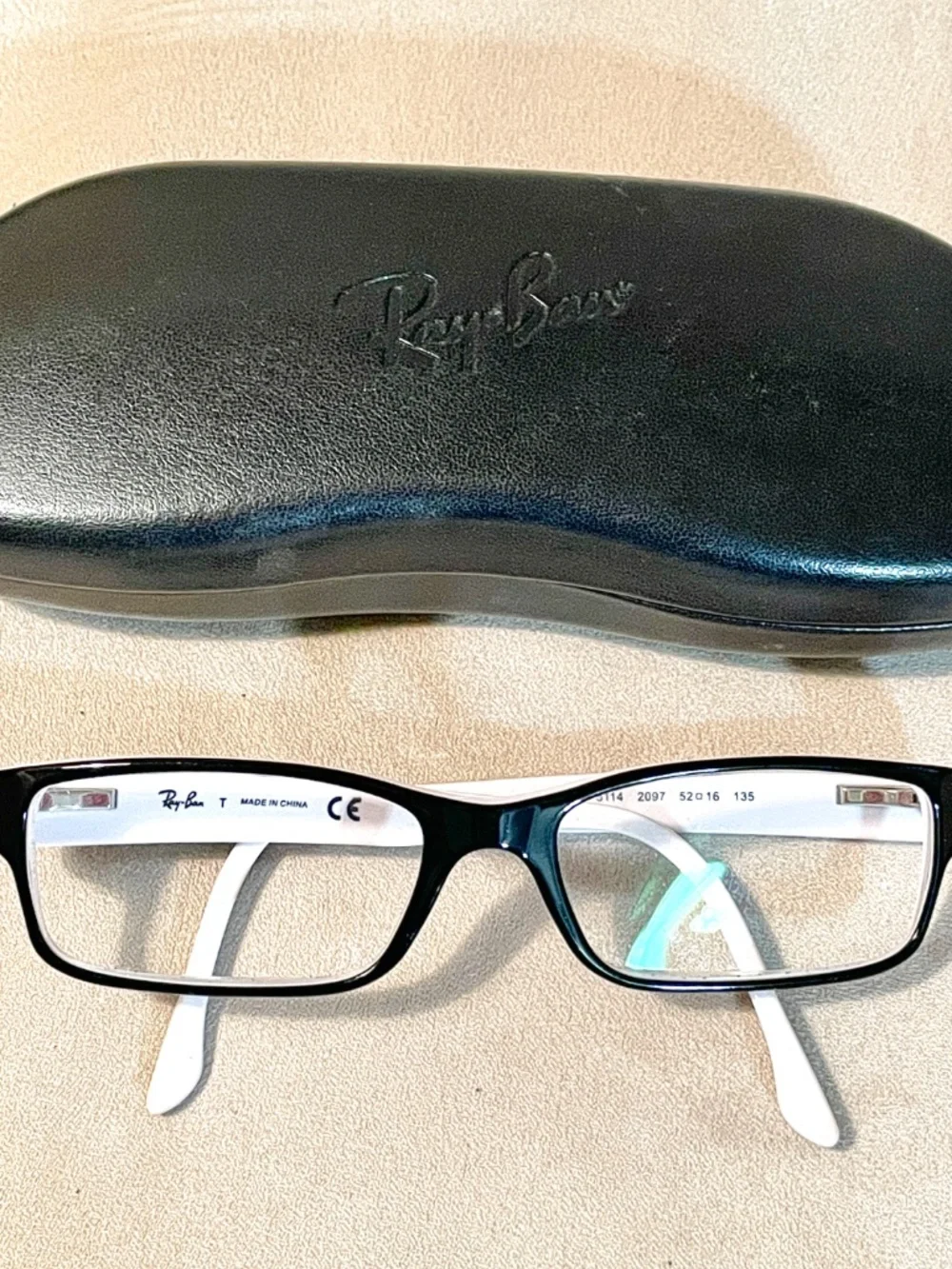 Ray-Ban Eyeglasses - Black White - RB 5114 2097 - 52-16-135 with Ray-Ban case